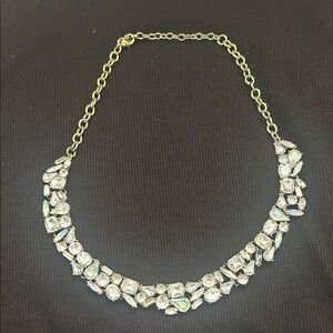 Gold-Tone Crystal Statement Necklace in Clear - Women Jewelry